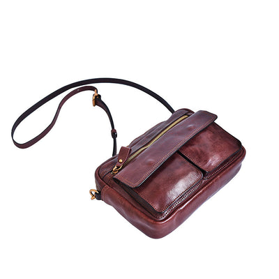 Bolso Crossbody de Cuero Artesanal Estilo Británico para Mujer - Image 5