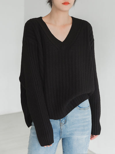 Suéter Suelto Acolchado Cuello V para Mujer - Image 11