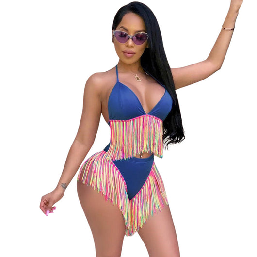Bikini Dos Piezas con Flecos Coloridos - Image 10