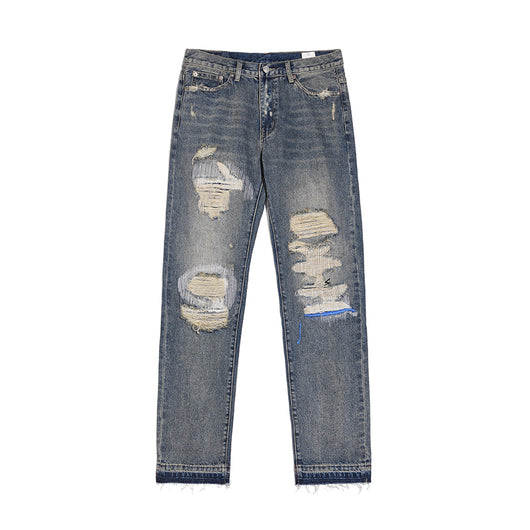 Jeans Rectos Havoc Blue Line Efecto Desgastado para Hombre - Image 13