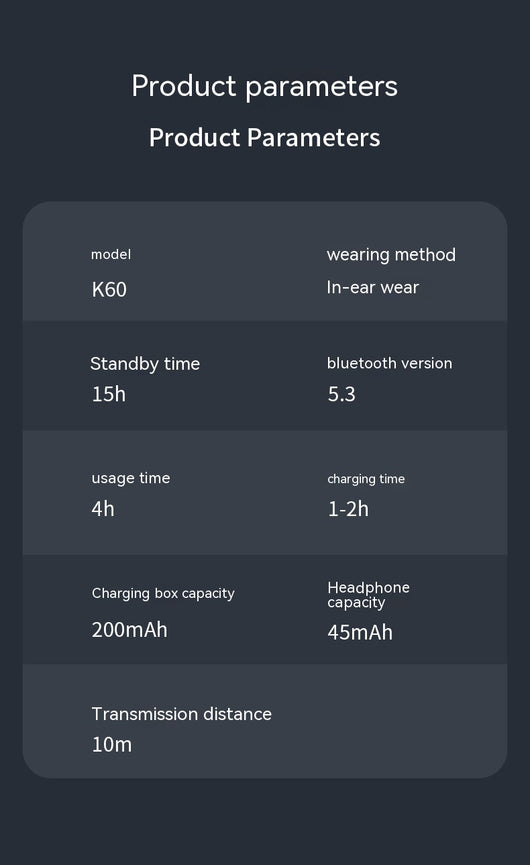 Auriculares Inalámbricos K60 con Bluetooth - Image 9