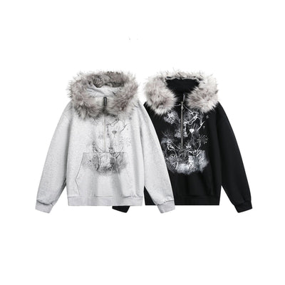 Suéter Cardigan con Cuello de Piel y Cierre de Cremallera - Image 11