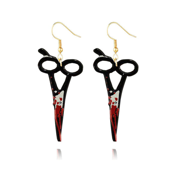 Aretes de Hacha Ensangrentada Halloween - Diseño Acrílic Retro