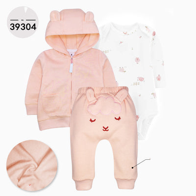 Chaqueta de Cuero con Capucha Infantil Tres Piezas Manga Larga - Image 35