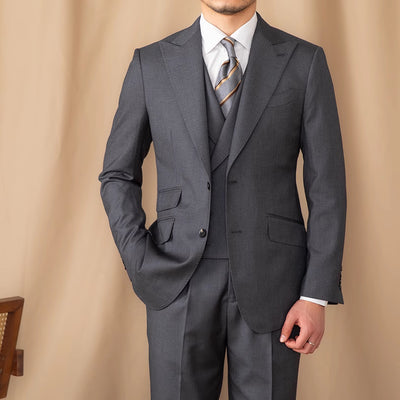Traje Ejecutivo Tres Piezas Lana Pura Color Sólido - Image 11