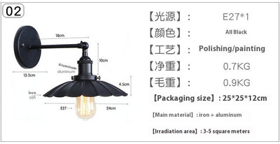 Lámpara de Pared Industrial en Hierro Forjado Negro Mate para Restaurantes y Cafés - Image 9