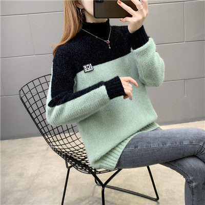 Suéter Chenilla Cuello Alto Oversized Cómodo