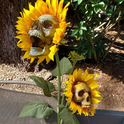 Decoración de Halloween Girasol Calavera - Flor Artificial para Jardín y Hogar - Image 22