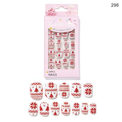 Uñas Postizas Navideñas para Niñas - Set 24 Piezas Listas para Usar - Image 28