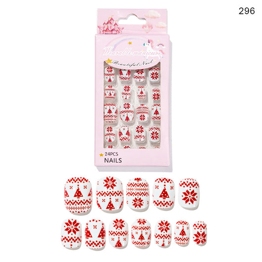 Uñas Postizas Navideñas para Niñas - Set 24 Piezas Listas para Usar - Image 28