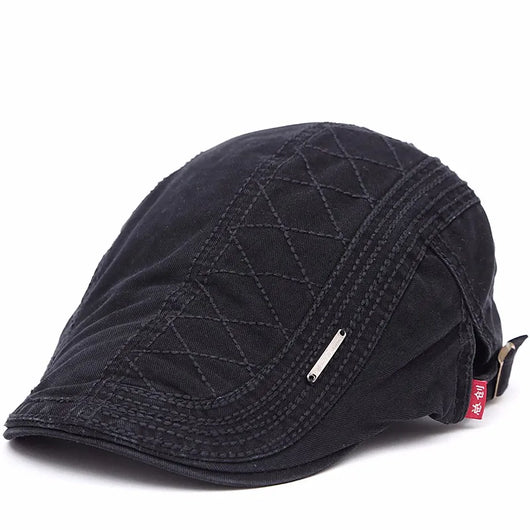 Gorra Retro de Cuadrícula Sólida - Protección Solar Elegante - Image 4