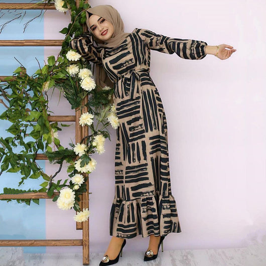 Túnica Larga Elegante Estampada de Corte Clásico - Image 9