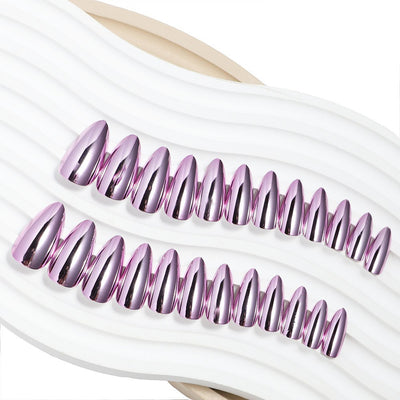Uñas Postizas de Almendra con Revestimiento Electroplaqueado - Estilo Europeo y Americano - Image 13