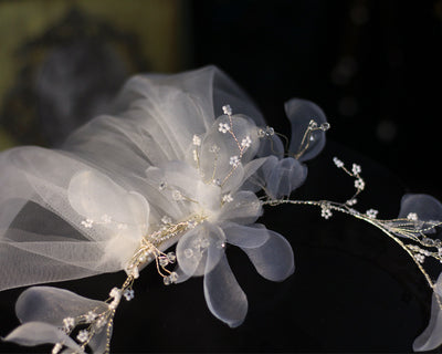 Velo de novia con corona de flores - Accesorios para vestido de boda - Image 8