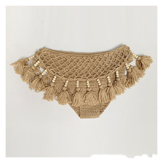 Bikini Estilo Europeo con Detalles de Cuentas y Borlas - Traje de Baño Elegante para Playa - Image 13