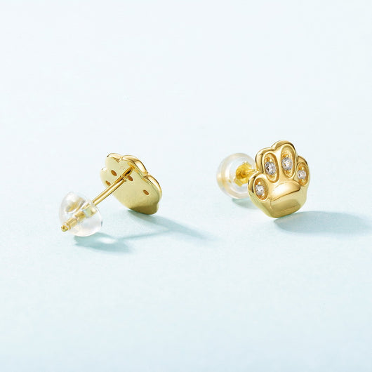 Aretes de Garra de Gato con Circón en Oro Amarillo 9K para Mujer - Image 7