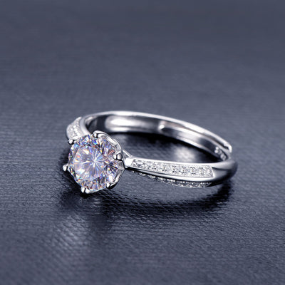 Anillo de Plata 925 con Diamante D 1 Quilate - Diseño Solitario Clásico