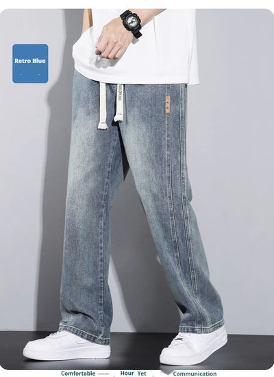 Pantalones Casuales Hombre Cintura Elástica Estilo Retro Americano - Image 19