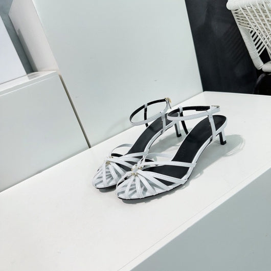 Sandalias Romanas Tejidas con Calado y Tacón Medio Vintage