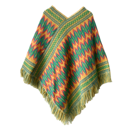 Poncho Navideño Étnico Rojo para Mujer - Image 16