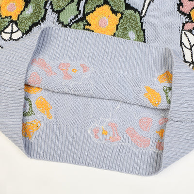 Suéter Tejido Floral para Mujer Manga Larga Jacquard Casual - Image 8