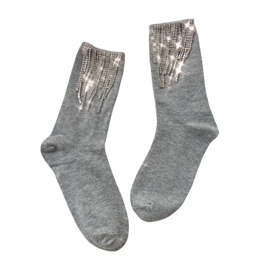 Calcetines Botín de Moda con Diamantes y Flecos para Mujer - Image 21