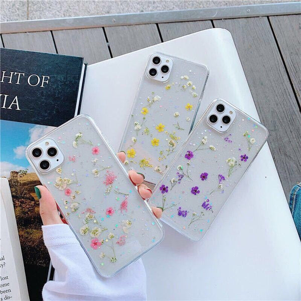 Funda para Celular Floral en Resina Epoxi Hecha a Mano