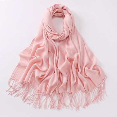 Bufanda Larga de Cashmira Suave - Color Liso para Otoño e Invierno - Image 20