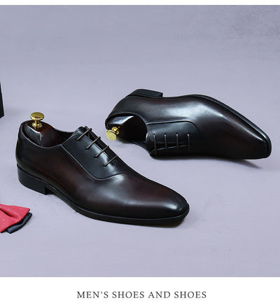 Zapatos Formales de Cuero para Hombre Estilo Británico con Diseño Bicolor - Image 10