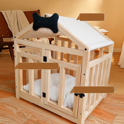 Casa de Madera Maciza para Perros - Desmontable y Lavable - Image 4