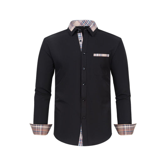 Camisa Manga Larga Hombre con Cuello Floral Patchwork - Image 7