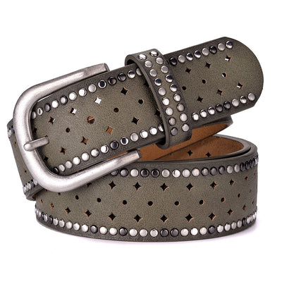 Cinturón de Moda con Hebilla de Remaches y Strass para Jeans - Image 19