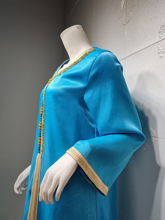 Abaya Elegante con Encaje de Diamantes y Cinta Brillante Estilo Dubai - Image 29