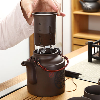 Juego de Té de Cerámica Púrpura de Gran Capacidad - Image 11