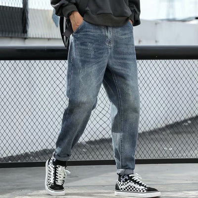 Pantalones Vaqueros Holgados Retro Estilo Obrero Talla Grande Hombre - Image 3