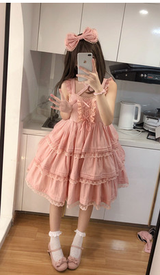 Vestido Lolita JSK Tirantes Colores Sólidos Estilo Sweet Hot Girl - Image 6