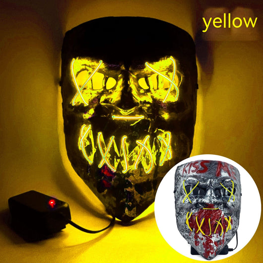 Máscara LED Fría para Halloween - Accesorio de Terror Profesional - Image 9