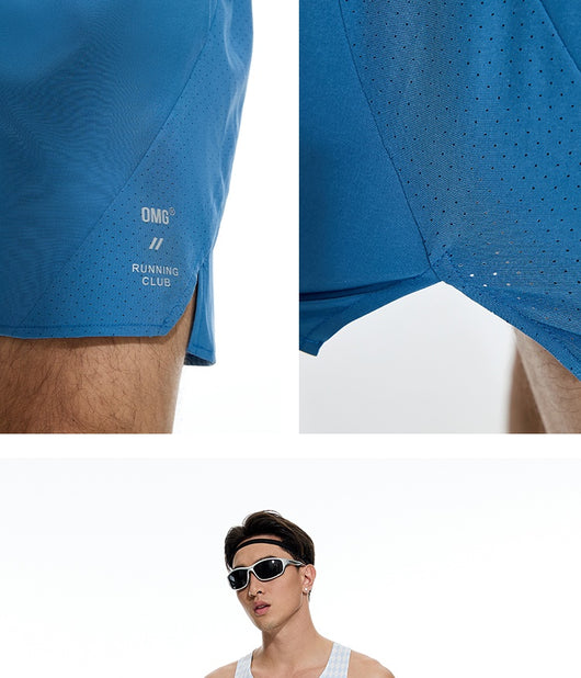 Shorts de Entrenamiento Hombre Cuatro Direcciones Stretch Costura Láser Transpirable Verano - Image 13