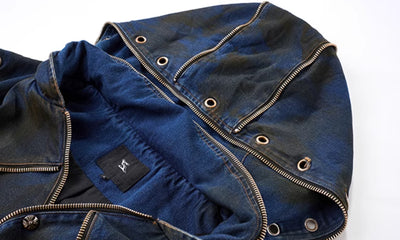 Chaleco Denim Deconstruido con Capucha - Estilo Industrial - Image 16