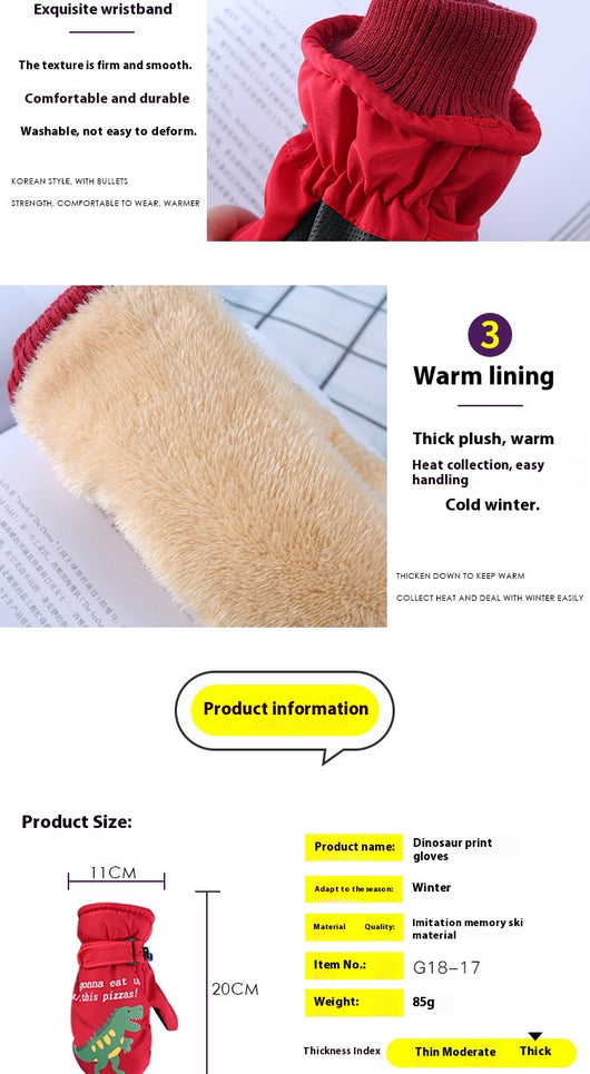 Guantes de Esquí Infantiles Impermeables con Forro Polar Acolchado - Image 13