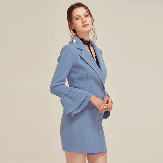 Vestido Ejecutivo Slim Fit con Mangas Acampanadas para Reuniones Profesionales - Image 7