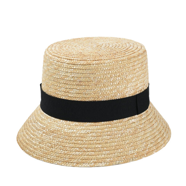 Sombrero Bucket de Paja con Ala Plana - Protección Solar Elegante - Image 4