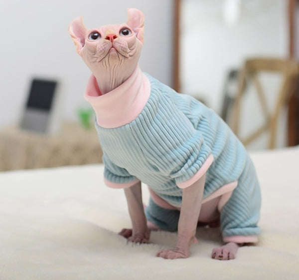 Ropa Térmica Reversible para Gatos sin Pelo - Abrigo Doble Cara Invierno