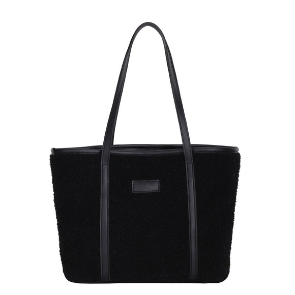 Bolso de Mujer Grande en Lana de Cordero con Textura Premium