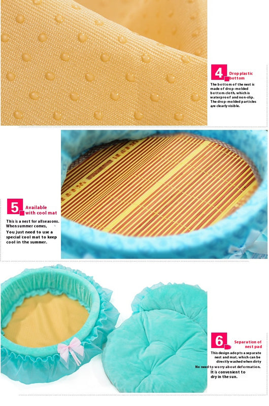 Cama Princesa para Mascotas con Encaje Teddy - Image 10
