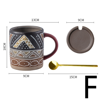 Taza de Café Artesanal Retro con Tapa - Image 7
