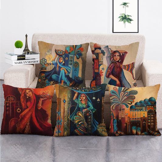 Funda de Almohada Infantil con Diseño Folclórico Tradicional