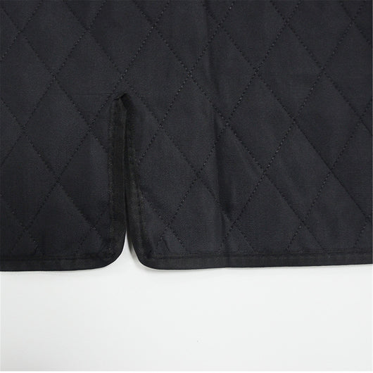 Gray quilted pet car mat installed in the trunk of a white SUV, protecting the cargo area and bumper. - Image 10