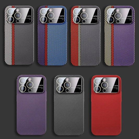 Funda Magnética de Fibra de Carbono con Ventana Grande para Teléfono
