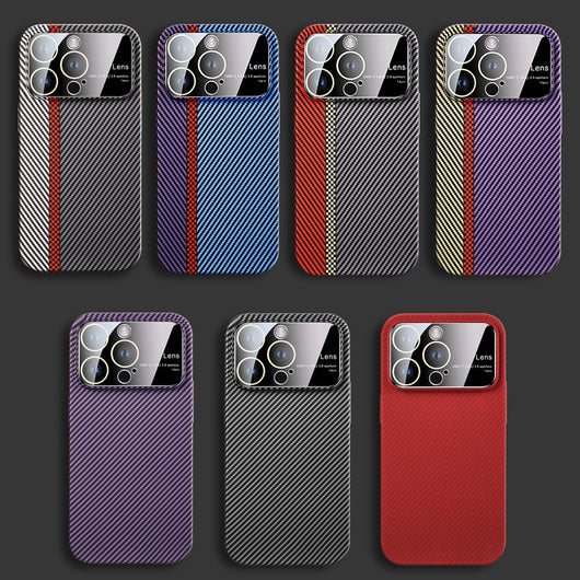 Funda Magnética de Fibra de Carbono con Ventana Grande para Teléfono